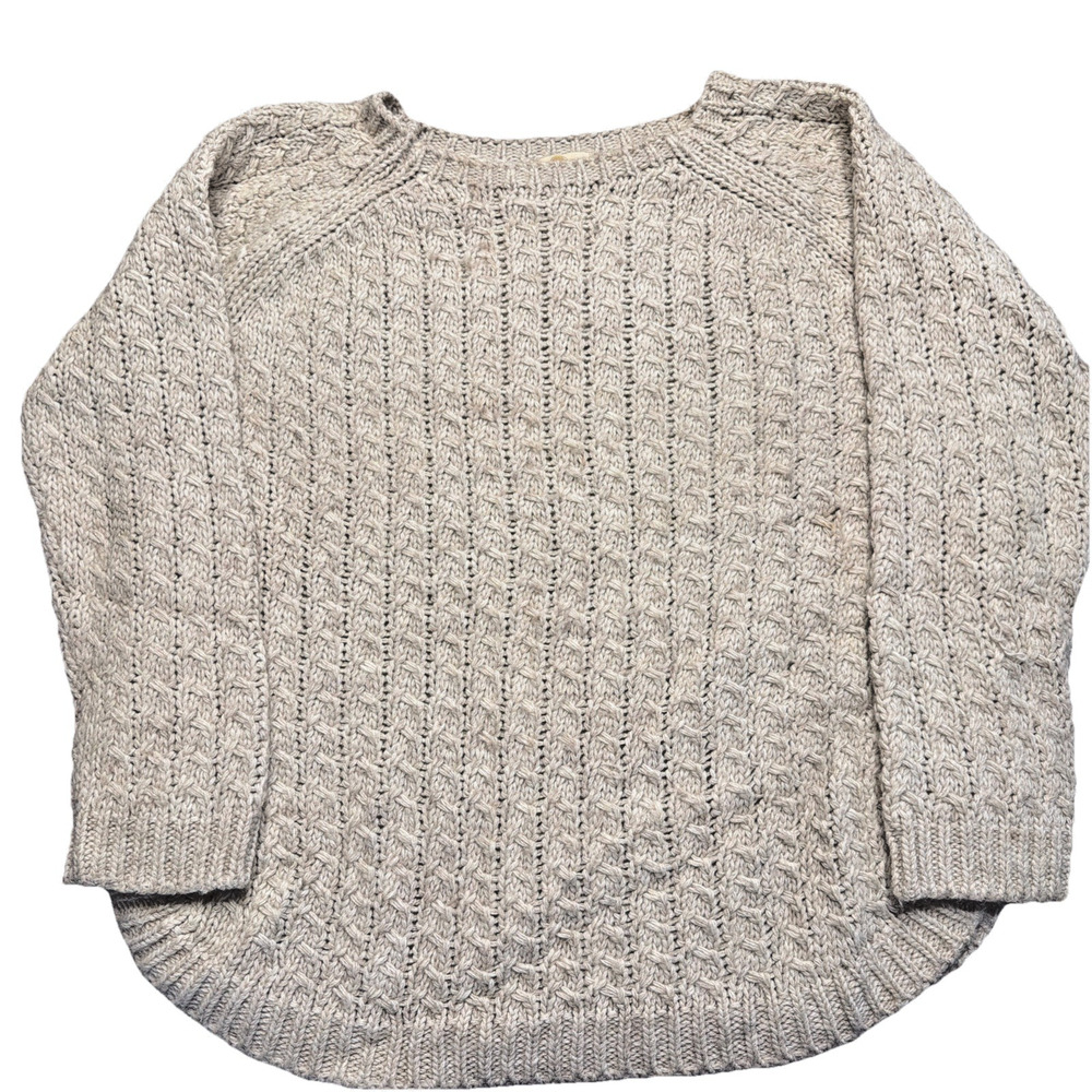 Made in Italy Mohair Wool Blend Chunky Sweater Medium Oatmeal